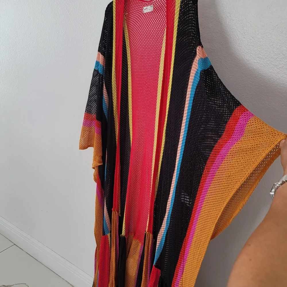 Free People sea vista striped maxi duster - pink One Size Cotton 100%